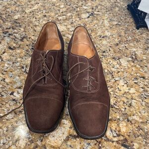 Moreschi Dark Brown Suede Oxfords
